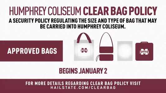 Humphrey Coliseum Clear Bag Policy graphic