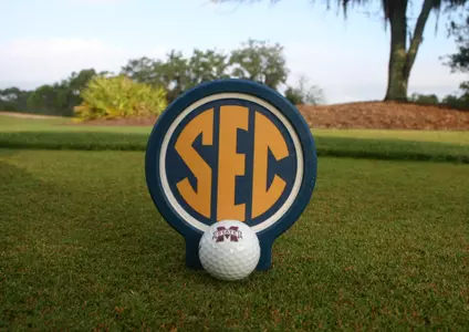 Golf ball with SEC logo