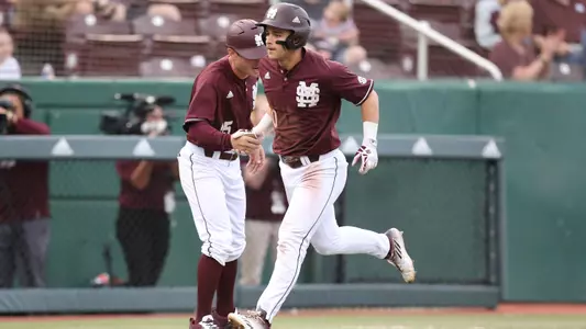 Ryan Gridley rounding third base