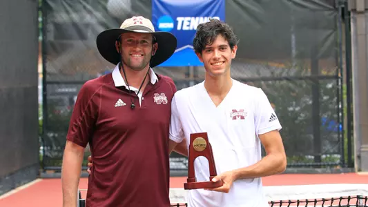 Nuno Boges and Matt Roberts with NCAA semifinalist trophy