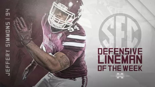 Simmons SEC Defensive Lineman of the Week Graphic