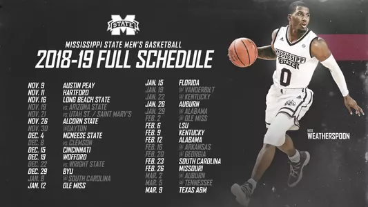 2018-19 Men's Basketball schedule graphic