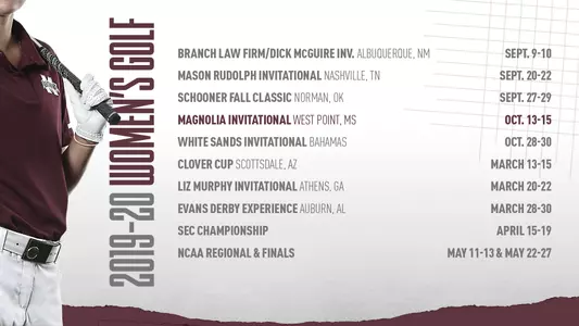 Women's Golf Schedule Graphic