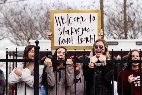 STARKVILLE, MS - JANUARY 09, 2020 - Mike Leach, the new Head Coach of the Mississippi State Bulldogs football team arrives in Starkville, MS. Photo By Aaron Cornia