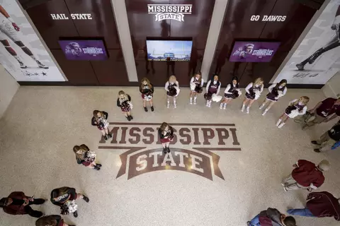 STARKVILLE, MS - JANUARY 10, 2020 - Mississippi State fans file into the Leo Seal Jr. Football Complex for Head Coach Mike Leach's introductory press conference in Starkville, MS. Photo By Austin Perryman