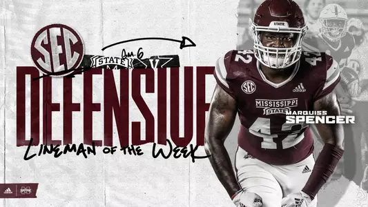 Marquiss Spencer SEC Defensive Lineman of the Week