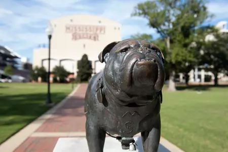 bulldog statue