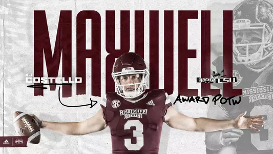 K.J. Costello - Maxwell Award Player of the Week Graphic