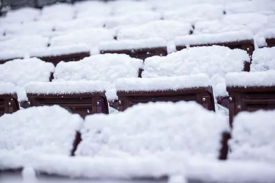 STARKVILLE, MS - January 11, 2021 - Dudy Noble Field at Polk Dement Stadium during a snow day at Mississippi State University in Starkville, MS. Photo By Austin Perryman