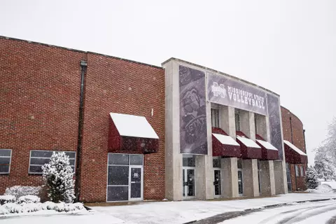 STARKVILLE, MS - January 11, 2021 - The Newell Grissom Building during a snow day at Mississippi State University in Starkville, MS. Photo By Austin Perryman
