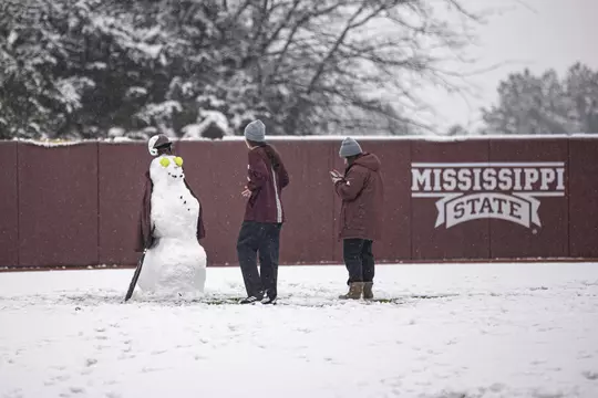 STARKVILLE, MS - January 11, 2021 - Nusz Park during a snow day at Mississippi State University in Starkville, MS. Photo By Austin Perryman