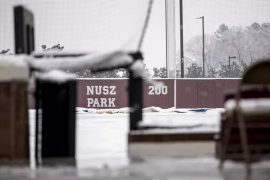 STARKVILLE, MS - January 11, 2021 - Nusz Park during a snow day at Mississippi State University in Starkville, MS. Photo By Austin Perryman