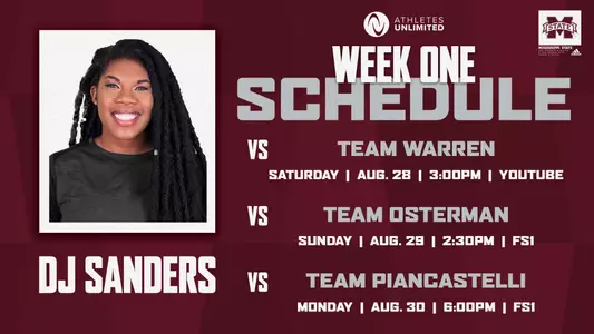 DJ Sanders Week 1 AU Schedule