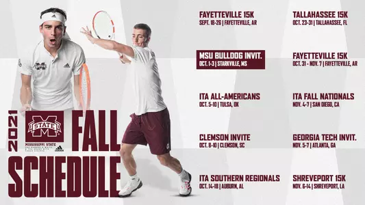 Men's Tennis 2021 Fall Schedule graphic (corrected)