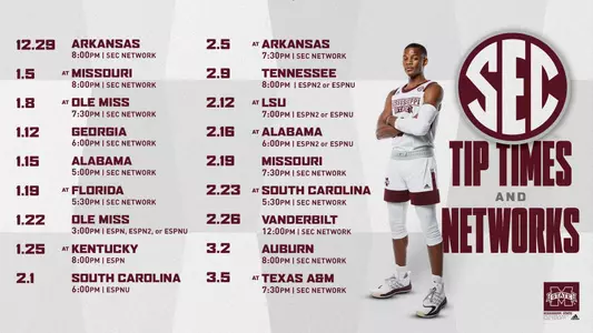 MBK - 2021-22 SEC Schedule Tip Times And TV