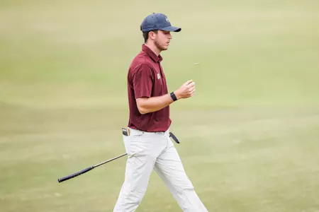 WEST POINT, MS - April 12, 2022 - Mississippi State's Austin Vukovits during the Mossy Oak Collegiate Championship at Mossy Oak Golf Club in West Point, MS. Photo By Kevin Snyder