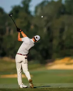 WEST POINT, MS - August 31, 2022 - Mississippi State's Austin Vukovits during a practice round at Mossy Oak Golf Club in West Point, MS. Photo By Kevin Snyder