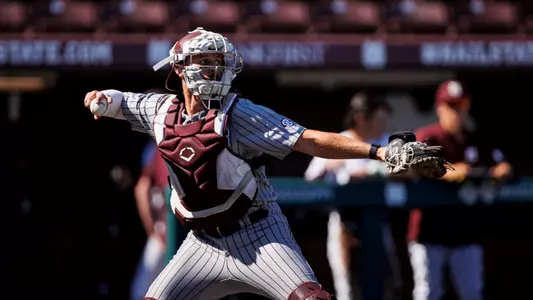 STARKVILLE, MS - October 15, 2022 - Mississippi State Infielder Luke Hancock (#20) during the Fall World Series at Dudy Noble Field at Polk-Dement Stadium in Starkville, MS. Photo By Mike Mattina