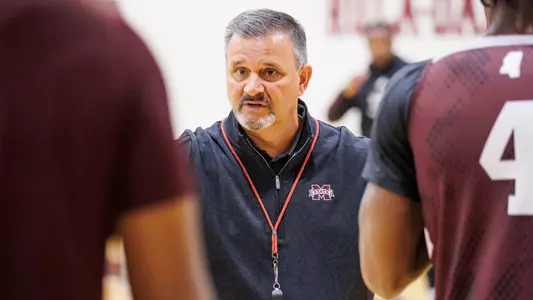 STARKVILLE, MS - September 25, 2022 - Mississippi State Head Coach Chris Jans during practice at Humphrey Coliseum in Starkville, MS. Photo By Mike Mattina