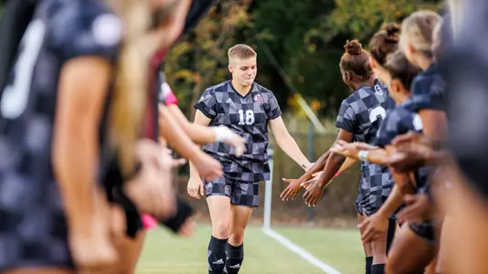 OXFORD, MS - October 13, 2022 - Mississippi State Defender Gwen Mummert (#18) before the Magnolia Cup Game between the Mississippi State Bulldogs and the Ole Miss Rebels at Ole Miss Soccer Stadium in Oxford, MS. Photo By Kevin Snyder