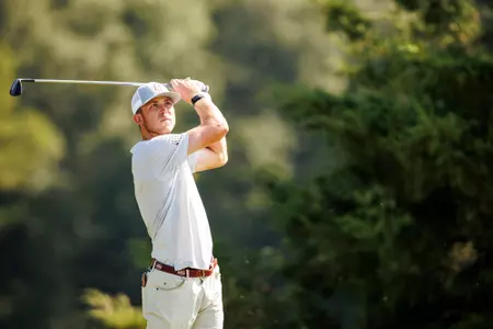 WEST POINT, MS - August 31, 2022 - Mississippi State's Austin Vukovits during a practice round at Mossy Oak Golf Club in West Point, MS. Photo By Kevin Snyder