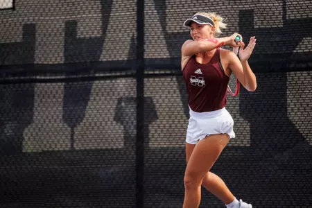 STARKVILLE, MS - October 28, 2022 - Mississippi State's Alexandra Mikhailuk during the John Cade Invitational at the AJ Pitts Tennis Centre in Starkville, MS. Photo By Will Porada
