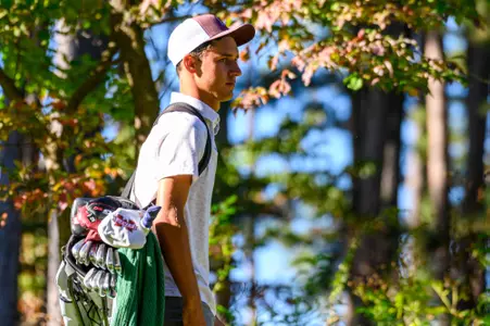 FAYETTEVILLE, AR - October 03, 2022 - Mississippi State's Hunter Logan during the Blessings Collegiate Invitational in Fayetteville, AR. Photo By Gunnar Rathbun