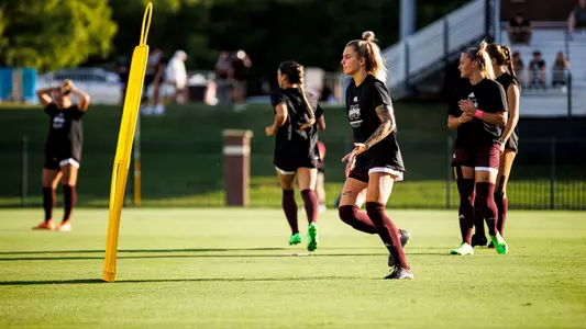 STARKVILLE, MS - August 25, 2022 - Mississippi State Midfielder Macey Hodge (#4) before the match between the Lipscomb Bison and the Mississippi State Bulldogs at the MSU Soccer Field in Starkville, MS. Photo By Kevin Snyder