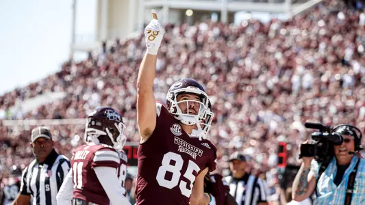 STARKVILLE, MS - October 08, 2022 - \fb during the game between the Arkansas Razorbacks and the Mississippi State Bulldogs at Davis Wade Stadium at Scott Field in Starkville, MS. Photo By Will Porada