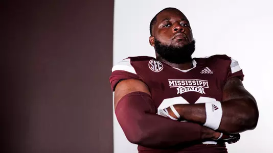 STARKVILLE, MS - July 21, 2022 - Mississippi State Defensive Lineman Cameron Young (#93) during 2022 Football Production Day in Shira Complex at Mississippi State University in Starkville, MS. Photo By Kevin Snyder