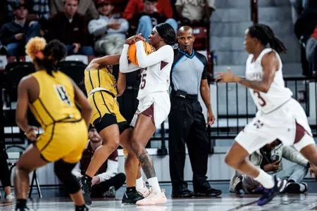 STARKVILLE, MS - November 18, 2022 - \wb during the game between the Alabama State Hornets and the Mississippi State Bulldogs at Humphrey Coliseum in Starkville, MS. Photo By Kevin Snyder