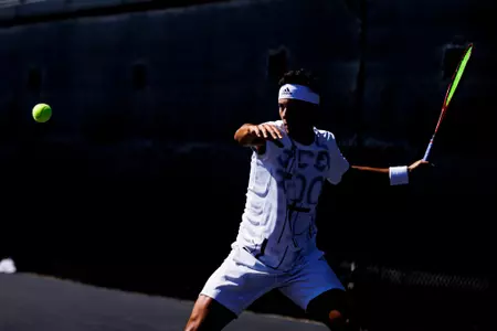 STARKVILLE, MS - October 10, 2022 - Mississippi State's Benito Sanchez Martinez  during practice at the AJ Pitts Tennis Centre in Starkville, MS. Photo By Mike Mattina
