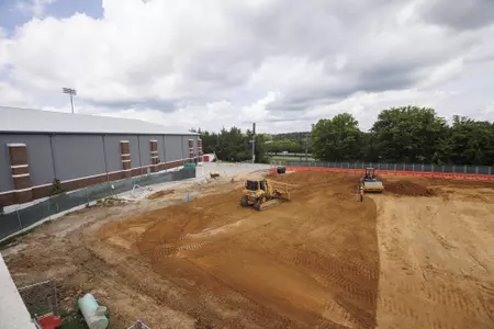 STARKVILLE, MS - July 29, 2022 - Softball Fieldhouse Construction Progress taken at Nusz Park in Starkville, MS. Photo By Austin Perryman