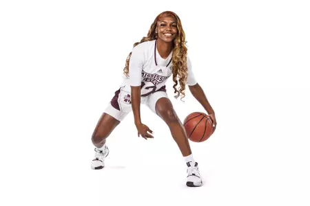 STARKVILLE, MS - October 05, 2022 - Mississippi State Guard Mia Moore (#12) during the Women’s Basketball 2022-2023 Production Day at Mize Pavilion at Humphrey Coliseum in Starkville, MS. Photo By Kevin Snyder