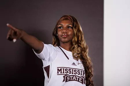 STARKVILLE, MS - October 05, 2022 - Mississippi State Guard Mia Moore (#12) during Women’s Basketball production day at Humphrey Coliseum in Starkville, MS. Photo By Mike Mattina