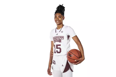 STARKVILLE, MS - October 05, 2022 - Mississippi State Guard/Forward Aniya Palmer (#15) during the Women’s Basketball 2022-2023 Production Day at Mize Pavilion at Humphrey Coliseum in Starkville, MS. Photo By Kevin Snyder