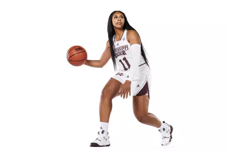 STARKVILLE, MS - October 05, 2022 - Mississippi State Guard Kourtney Weber (#11) during the Women’s Basketball 2022-2023 Production Day at Mize Pavilion at Humphrey Coliseum in Starkville, MS. Photo By Kevin Snyder