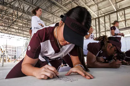 STARKVILLE, MS - November 04, 2022 - Mississippi State Infielder Macy Graf (#1) during the Fall World Series at Nusz Park in Starkville, MS. Photo By Mike Mattina