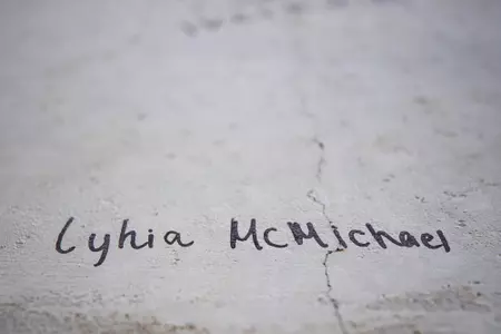 STARKVILLE, MS - November 04, 2022 - Names of former Mississippi State Bulldogs players signed on the foundation of the new indoor softball facility during the Fall World Series at Nusz Park in Starkville, MS. Photo By Mike Mattina