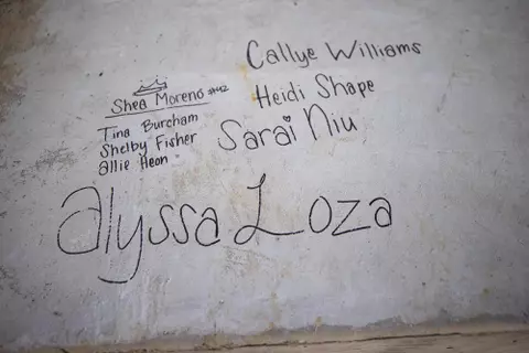STARKVILLE, MS - November 04, 2022 - Names of former Mississippi State Bulldogs players signed on the foundation of the new indoor softball facility during the Fall World Series at Nusz Park in Starkville, MS. Photo By Mike Mattina