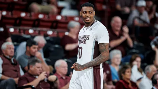 STARKVILLE, MS - November 07, 2022 - Mississippi State Forward DJ Jeffries (#0) during the game between the Texas A&M-CC Islanders and the Mississippi State Bulldogs at Humphrey Coliseum in Starkville, MS. Photo By Kevin Snyder
