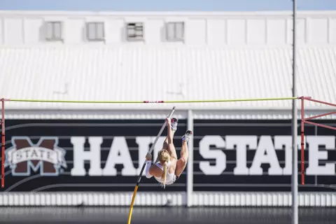 STARKVILLE, MS - March 26, 2022 - Mississippi State’s Emma Hunt during the Al Schmidt Bulldog Relays at the Mike Sanders Track Complex in Starkville, MS. Photo By Austin Perryman