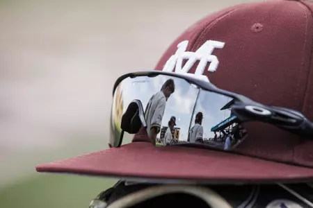 STARKVILLE, MS - May 19, 2022 - Players reflect in sunglasses before the game between the Tennessee Volunteers and the Mississippi State Bulldogs at Dudy Noble Field at Polk-Dement Stadium in Starkville, MS. Photo By Mike Mattina