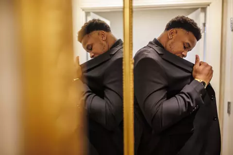 ATLANTA, GA - July 19, 2022 - Mississippi State Linebacker Nathaniel "Bookie" Watson (#14) during SEC Media Days at the College Football Hall of Fame in Atlanta, GA. Photo By Kevin Snyder
