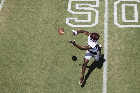 STARKVILLE, MS - August 06, 2022 - Mississippi State Defensive Back Corey Ellington (#10) during a training camp practice at the Leo Seal Jr. Football Complex at Mississippi State University in Starkville, MS. Photo By Mike Mattina