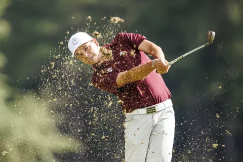 WEST POINT, MS - August 31, 2022 - Mississippi State's Ruan Pretorius during a practice round at Mossy Oak Golf Club in West Point, MS. Photo By Kevin Snyder