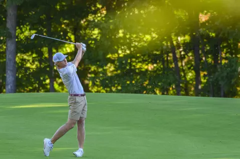 FAYETTEVILLE, AR - October 03, 2022 - Mississippi State's Garrett Endicott during the Blessings Collegiate Invitational in Fayetteville, AR. Photo By Gunnar Rathbun
