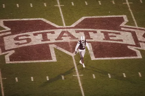 STARKVILLE, MS - November 05, 2022 - Mississippi State Linebacker Tyrus Wheat (#2) during the game between the Auburn Tigers and the Mississippi State Bulldogs at Davis Wade Stadium at Scott Field in Starkville, MS. Photo By Mike Mattina