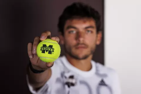 STARKVILLE, MS - November 15, 2022 - Mississippi State Men’s Tennis player Patrick Lazo during 2022-2023 Women’s Tennis Production Day taken at the Holliman Athletic Center at Mississippi State University in Starkville, MS. Photo By Mike Mattina