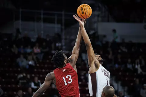 STARKVILLE, MS - December 17, 2022 - Mississippi State Forward Tolu Smith (#1) during the game between the Nicholls State Colonels and the Mississippi State Bulldogs at Humphrey Coliseum in Starkville, MS. Photo By Kevin Snyder